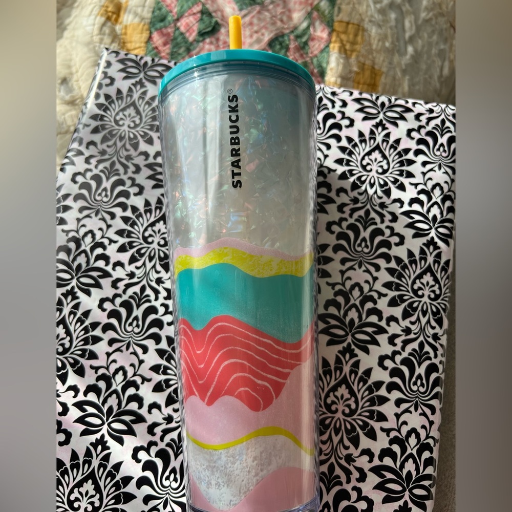 NEW Starbucks VENTI 2020 Pastel Wave Iridescent Tumbler Spring Multicolor